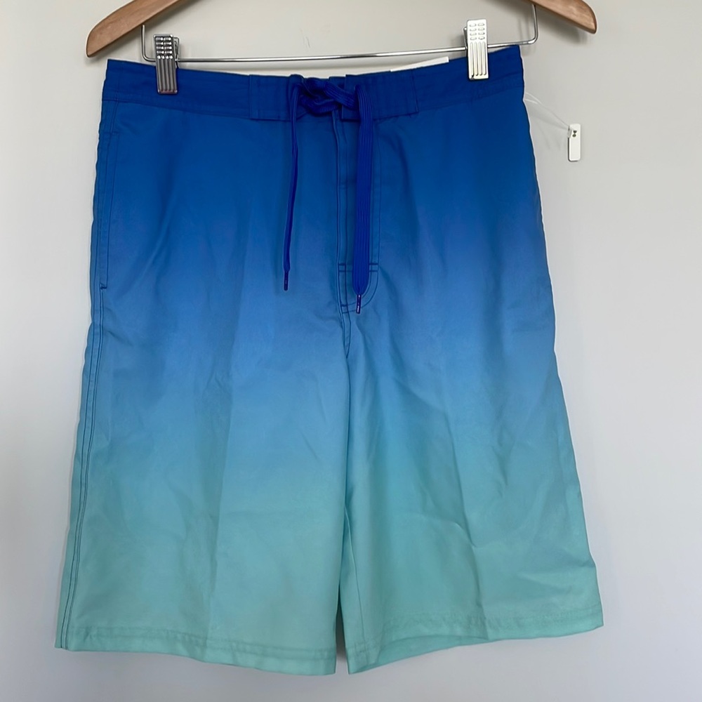 O’Rageous Blue Ombre Swim Trunks Sz L NWT